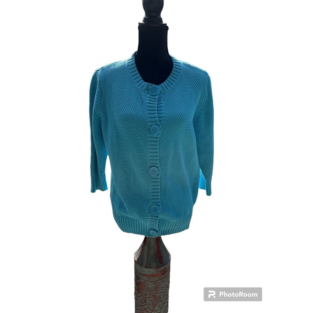 Vintage LL Bean Button Cardigan Sweater Round Neck OJBU1